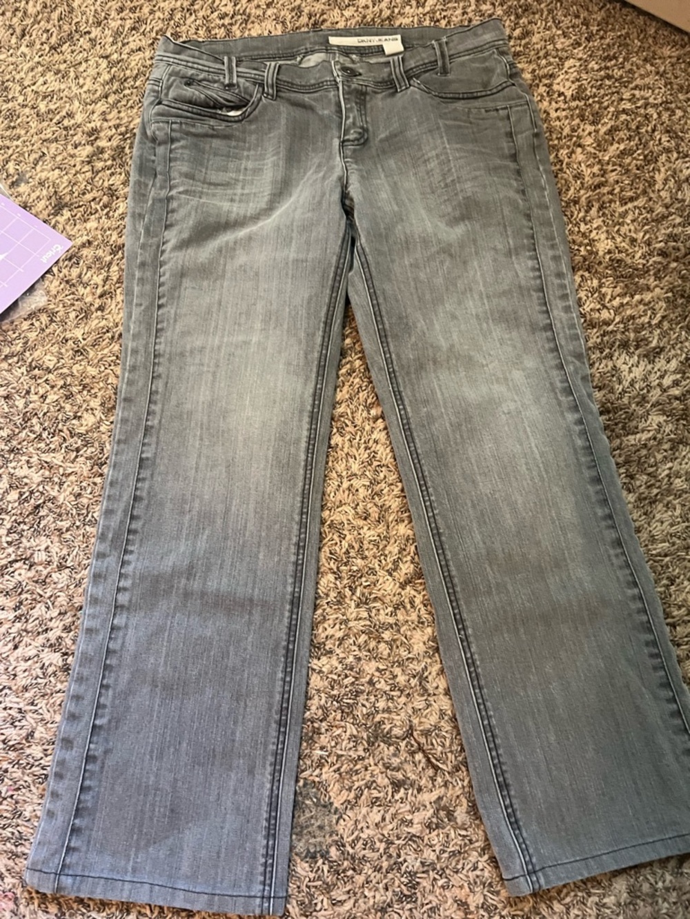 DKNY Women's Gray Wide Leg Jeans